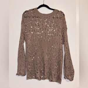 Cozy Brown Open Weave Sweater